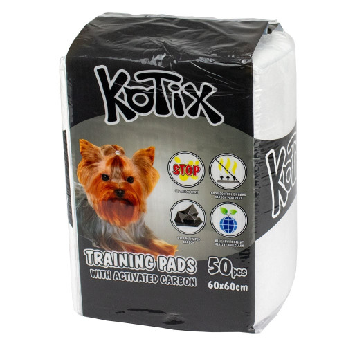 Пелюшки Kotix Premium для собак, з активованим вугіллям, 60×60 см, 50 шт