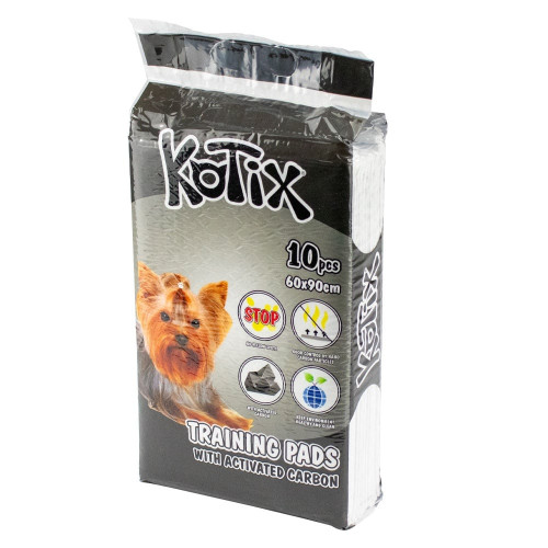 Пелюшки Kotix Premium для собак, з активованим вугіллям, 60×90 см, 10 шт