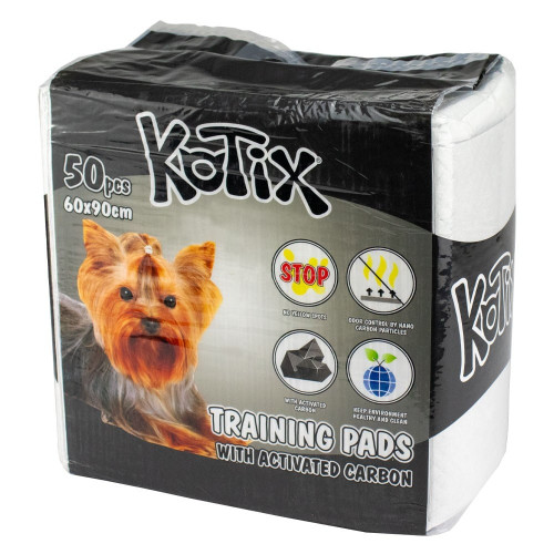 Пелюшки Kotix Premium для собак, з активованим вугіллям, 60×90 см, 50 шт