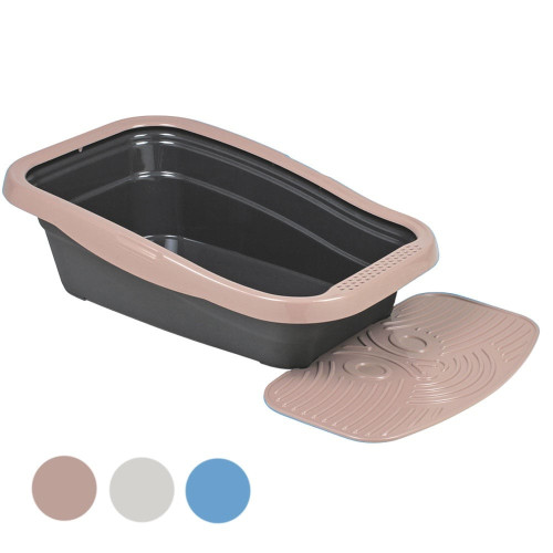 Туалет MDS NELLA KIT для кошек, с рамкой и ковриком, 58×37.5×18 см