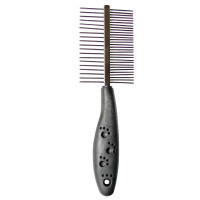Гребень Tatrapet Dog Salon двусторонний с пластиковой ручкой, 5×17 см Гребень Tatrapet Dog Salon двусторонний с пластиковой ручкой, 5×17 см