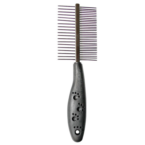 Гребінець Tatrapet Dog Salon двосторонній з пластиковою ручкою, 5×17 см