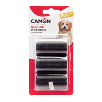 Пакеты Camon для собачьих фекалий, 6 см, 3 шт×20 пак, чёрный Пакеты Camon для собачьих фекалий, 6 см, 3 шт×20 пак, чёрный