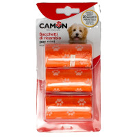 Пакеты Camon для собачьих фекалий, 6 см, 3 шт×20 пак, оранжевый