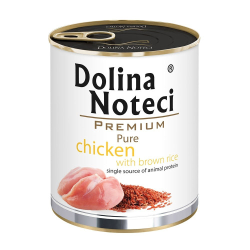 Консерви Dolina Noteci Premium Pure для собак з алергією, з куркою та коричневим рисом, 800 г