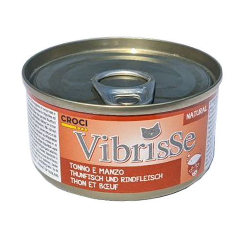 Консервы VIBRISSE для кошек, с тунцом и говядиной, 70 г