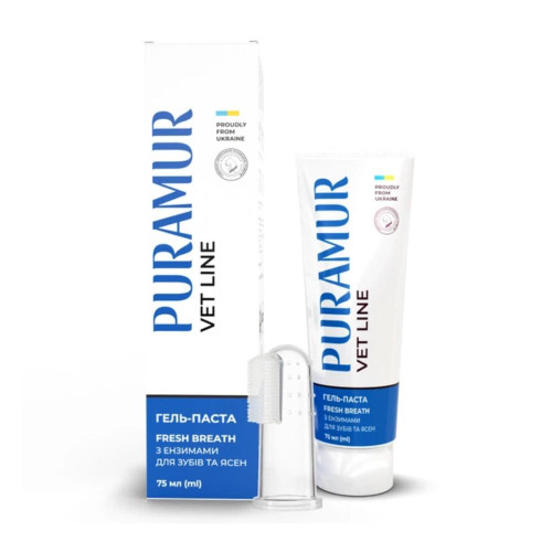 Гель-паста Puramur Fresh Breath для собак и кошек, с энзимами для зубов и десен, 75 мл