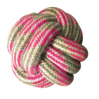 Игрушка Croci для собак PASTEL мяч, канат хлопковый, розовый, 7.5 см