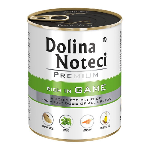 Консервированный корм Dolina Noteci Premium для собак, дичь, 800 г