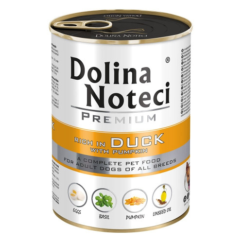 Консервированный корм Dolina Noteci Premium для собак, утка и тыква, 400 г