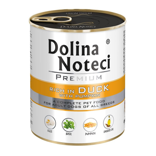 Консервированный корм Dolina Noteci Premium для собак, утка и тыква, 800 г