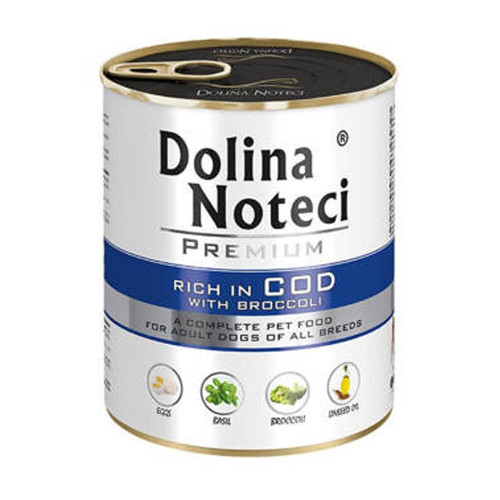 Консервированный корм Dolina Noteci Premium для собак, треска и брокколи, 800 г