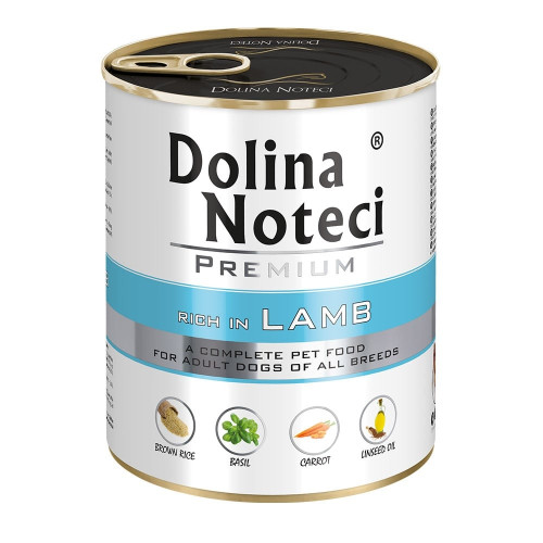 Консервированный корм Dolina Noteci Premium для собак, ягненок, 800 г