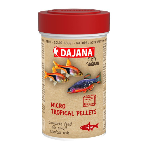 Корм Dajana Mikro Tropical Pellets, спец. корм в гранулах для мальков и мелких рыб, 100 мл/55 г Корм Dajana Mikro Tropical Pellets, спец. корм в гранулах для мальков и мелких рыб, 100 мл/55 г