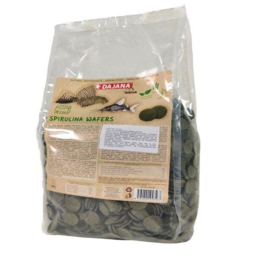 Корм Dajana Spirulina Wafers, спец. корм для донных травоядных рыб в чипсах, 1 кг/пакет Корм Dajana Spirulina Wafers, спец. корм для донных травоядных рыб в чипсах, 1 кг/пакет
