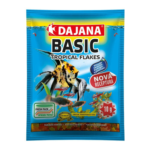 Корм Dajana Tropica Basic, комплексный корм в хлопьях для всех видов аквариумных рыб, 80 мл/10 г Корм Dajana Tropica Basic, комплексный корм в хлопьях для всех видов аквариумных рыб, 80 мл/10 г