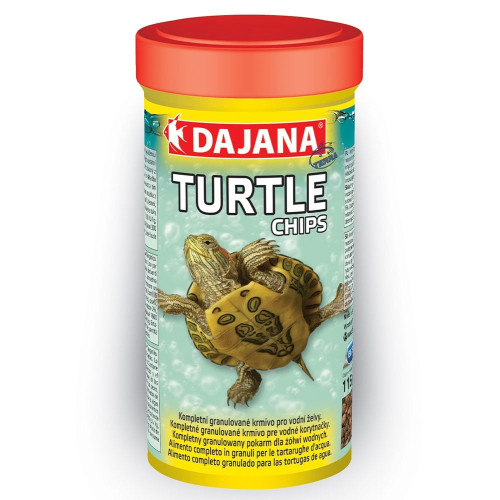 Корм Dajana Turtle Chips для водных черепах, содержащий цеолит для уменьшения загрязнения воды, 1000 мл/400 г Корм Dajana Turtle Chips для водных черепах, содержащий цеолит для уменьшения загрязнения воды, 1000 мл/400 г