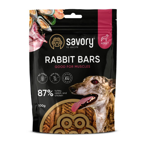 Лакомство Savory Bars With Rabbit для собак, батончики с кроликом, 100 г