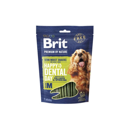 Лакомство Brit Premium Dental Snacks M для собак средних пород, с коллагеном и спирулиной, 180 г