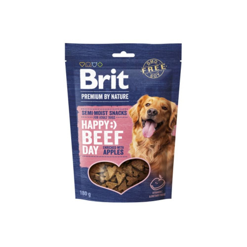 Лакомство Brit Premium Semi-Moist Snacks Beef для собак, полувлажные с говядиной и яблоками, 180 г