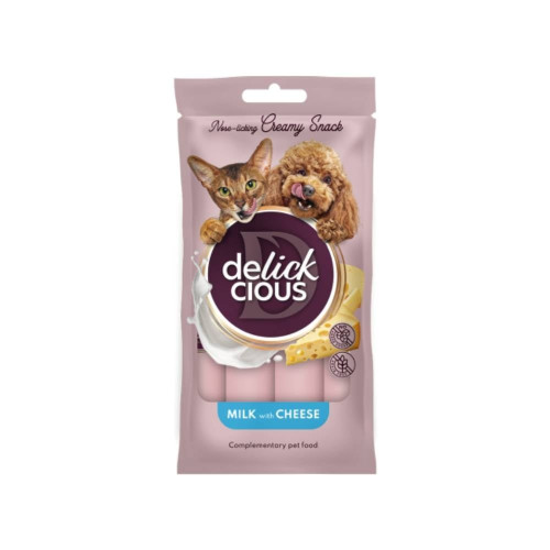 Лакомство Delickcious для собак, крем с молоком и сыром, 4 шт, 60 г