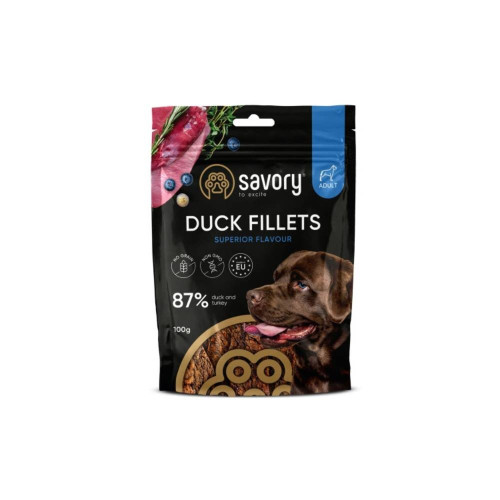 Лакомство Savory Fillet Turkey With Duck для собак, филе индейки с уткой, 100 г