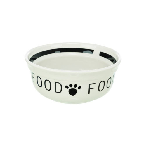 Миска Trixie Food для собак, керамическая, 0.25 л, диаметр 13 см, бело-черный