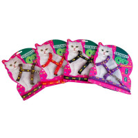 Набор шлеи и поводка Caty для кошек, разные цвета, 1×25 см
