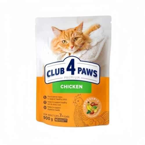 Сухий корм Club 4 Paws Adult Cats 7+ для дорослих котів від 7 років, 0.9 кг Сухий корм Club 4 Paws Adult Cats 7+ для дорослих котів від 7 років, 0.9 кг