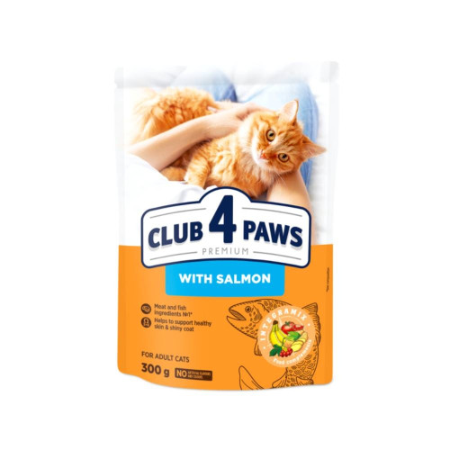 Сухий корм Club 4 Paws Adult Cats with Salmon для дорослих котів, з лососем, 0.9 кг Сухий корм Club 4 Paws Adult Cats with Salmon для дорослих котів, з лососем, 0.9 кг