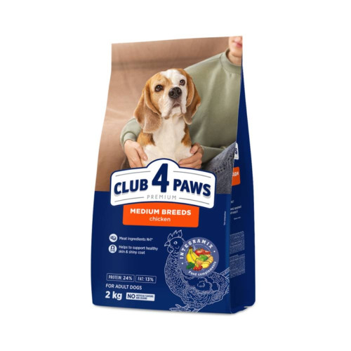Сухий корм Club 4 Paws Adult Premium для собак середніх порід, з качкою, 14 кг Сухий корм Club 4 Paws Adult Premium для собак середніх порід, з качкою, 14 кг