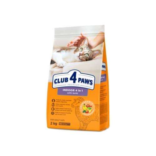 Сухий корм Club 4 Paws Indoor 4 in 1 Lamb для котів, що живуть у приміщенні, з ягням, 2 кг Сухий корм Club 4 Paws Indoor 4 in 1 Lamb для котів, що живуть у приміщенні, з ягням, 2 кг