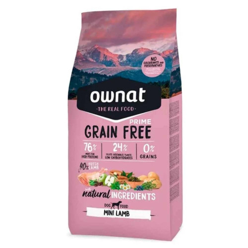 Сухой корм Ownat GF для собак маленьких пород, с ягненком, 0.4 кг