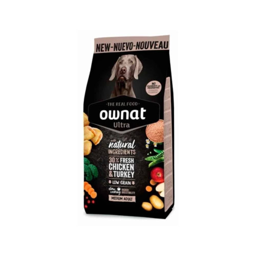 Сухой корм Ownat Ultra для собак средних пород, с курицей, 0.4 кг
