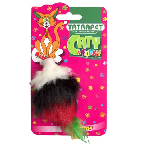 Іграшка Tatrapet Caty funny для котів, кольорова мишка, плюш, 6 см