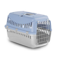 Переноска Bergamo Gipsy 1 Small для кошек и собак, с металлической дверцей, голубой, 46×31×32 см
