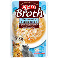 Влажный корм INABA «CIAO Broth» для кошек, с тушёной курицей и гребешком в бульоне, 40 г Влажный корм INABA «CIAO Broth» для кошек, с тушёной курицей и гребешком в бульоне, 40 г