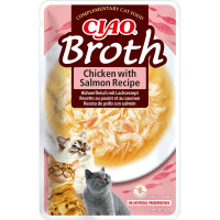 Влажный корм INABA «CIAO Broth» для кошек, с тушёной курицей и лососем в бульоне, 40 г