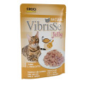 Вологий корм VIBRISSE JELLY для котів, тунець і куряча шинка в желе, 70 г