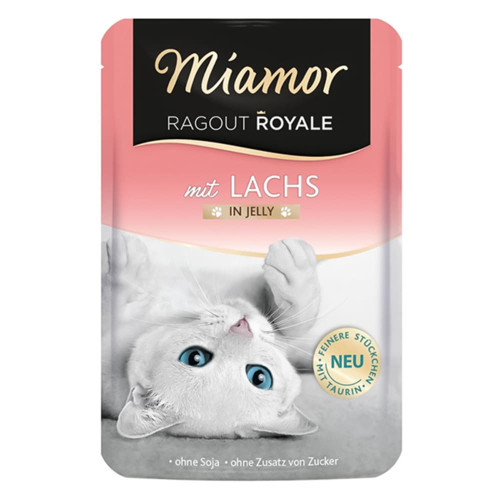 Беззерновой влажный корм Miamor Ragout Royale mit Lachs для котов, лосось, кусочки в желе, 100 г