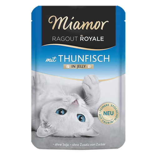 Беззерновой влажный корм Miamor Ragout Royale mit Thunfisch для кошек, тунец, кусочки в желе, 100 г