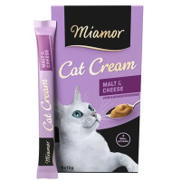 Ласощі Miamor Cream Malt & Cheese для котів, мальт з сиром, 6 × 15 г Ласощі Miamor Cream Malt & Cheese для котів, мальт з сиром, 6 × 15 г