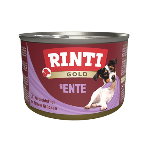 Беззерновой влажный корм Rinti Gold mit Ente для собак, утка, 185 г