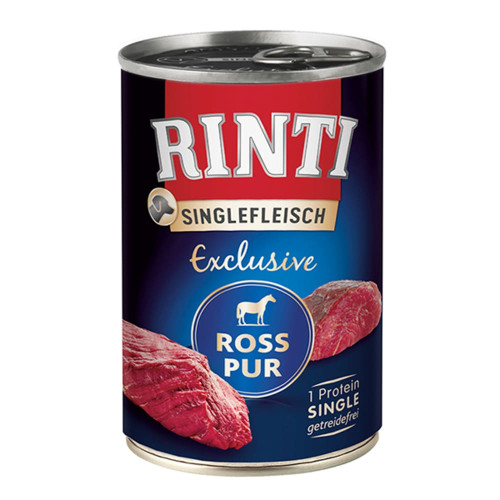 Беззерновой влажный корм Rinti Singlefleisch Exclusive Ross Pur для собак, конина, 400 г