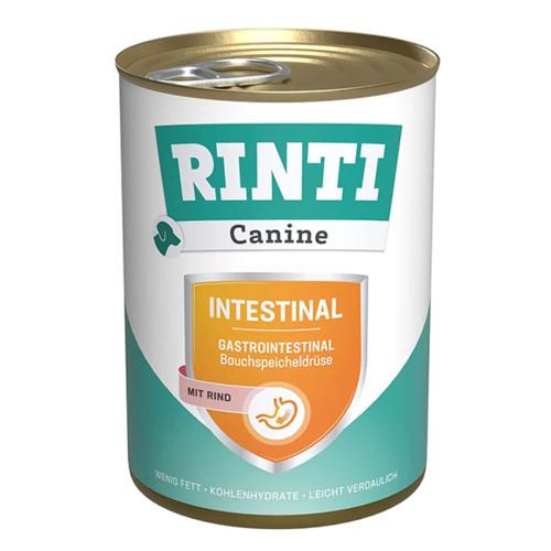 Влажный корм Rinti Canine Veterinary Intestinal mit Rind для собак с заболеваниями ЖКТ и поджелудочной железы, говядина, 400 г