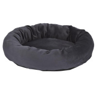 Лежак-пончик AnimAll Luna для котів та собак, сірий, розмір М, 65×65×20 см