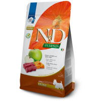 Беззерновий сухий корм Farmina N&D Grain Free Pumpkin Adult Mini для дорослих собак малих порід, з олениною та яблуком, 2 кг Беззерновий сухий корм Farmina N&D Grain Free Pumpkin Adult Mini для дорослих собак малих порід, з олениною та яблуком, 2 кг