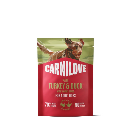 Вологий корм Carnilove Turkey & Duck with Timothy Grass для собак, паштет, індичка і качка з тимофіївкою, 300 г