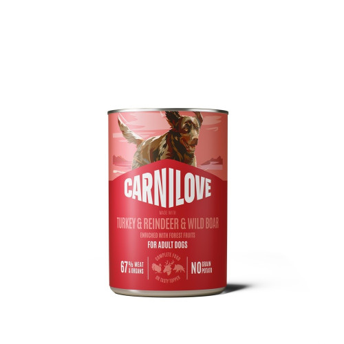 Вологий корм Carnilove Turkey & Reindeer & Wildboar для собак, паштет, індичка, оленина і дикий кабан, 400 г