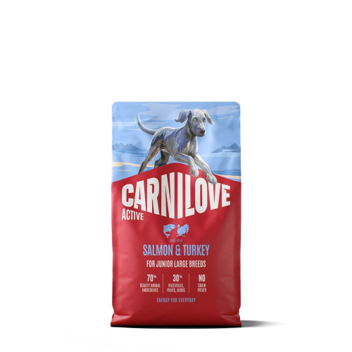 Сухий корм Carnilove Active Salmon & Turkey Junior Large Breed для молодих собак великих порід, лосось та індичка, 4 кг